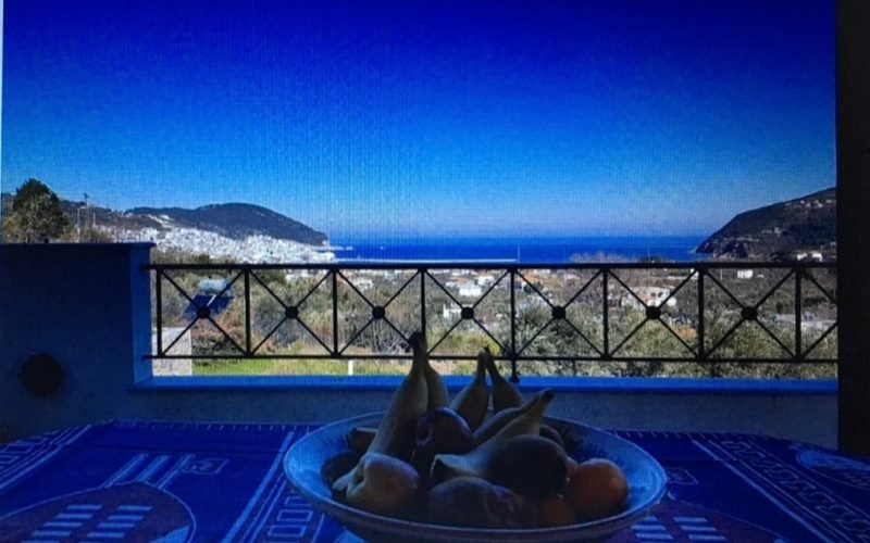 Spacious villa in Stafilos with views to Skopelos Town and port