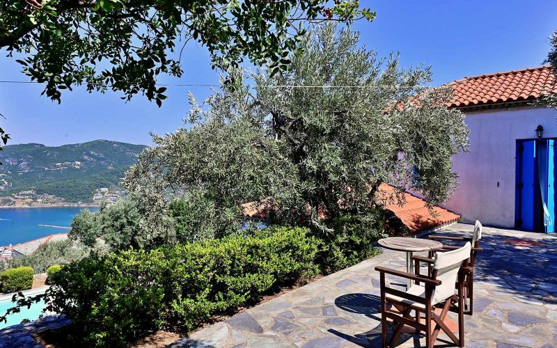 Charming pool Villa with breathtaking views to Skopelos Town and Sea.