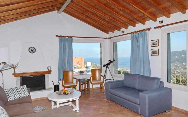 Two bedroom Villa with swimming pool and views to the Aegean Living/Dining area