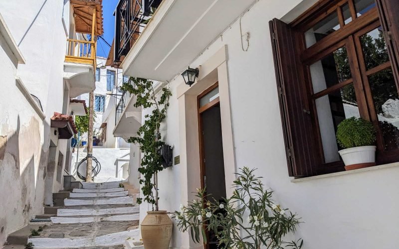 Skopelos Town house with balcony and views