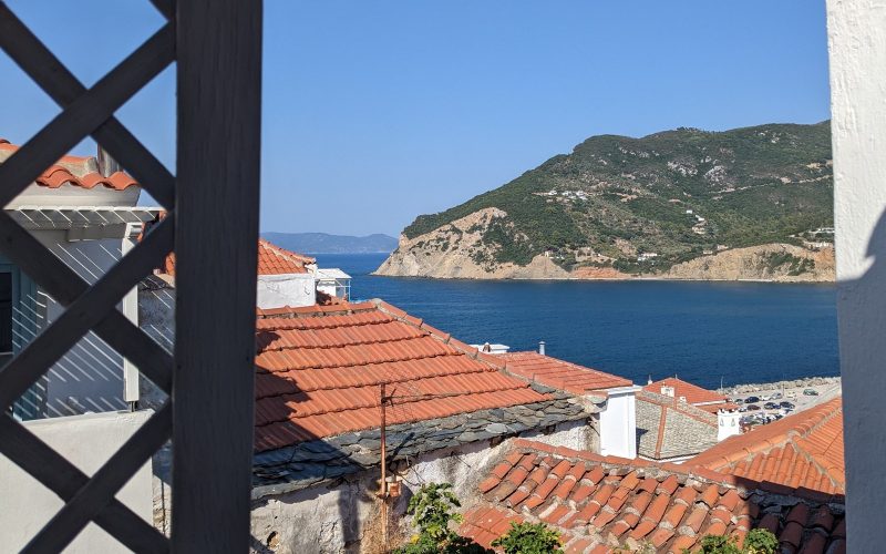 Skopelos Town house with balcony and views