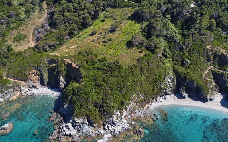 Unique land with access to two beaches on Skopelos Island, Greece