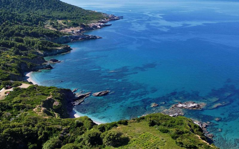 Unique land with access to two beaches on Skopelos Island, Greece