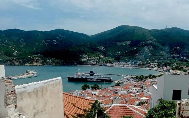 Skopelos Town house with breathtaking views to town and port Views from the terrace
