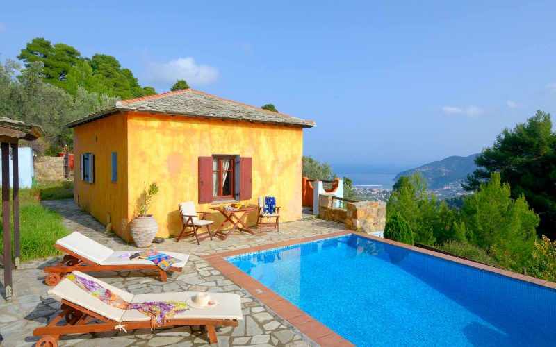 Three private pool villas in Pefkias area on Skopelos Island Kentavros