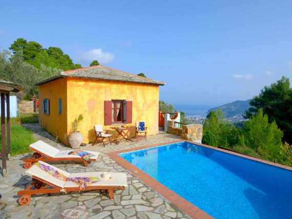 Three private pool villas in Pefkias area on Skopelos Island