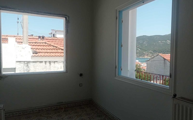 Skopelos Town Mansion with spacious terrace and views Living Dining