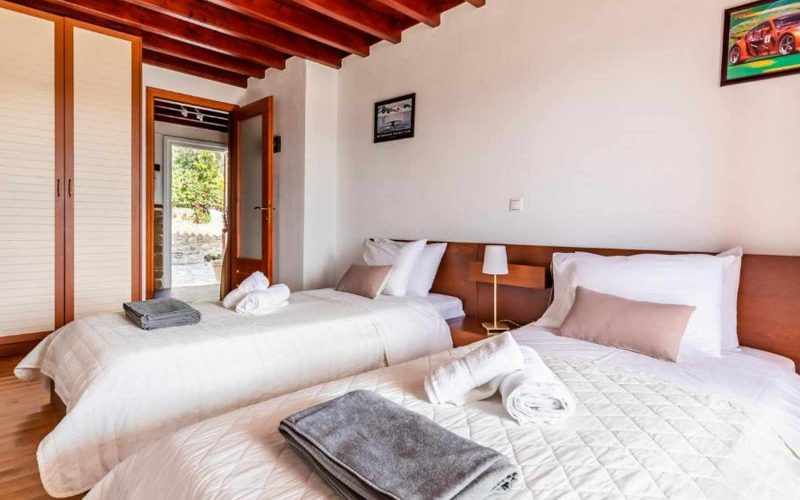 Villa Santa Marina with views to Skopelos Town and port Bedroom
