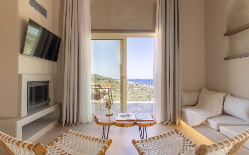 Twin pool villas overlooking Skopelos Bay