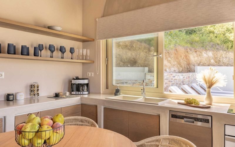 Twin pool villas overlooking Skopelos Bay