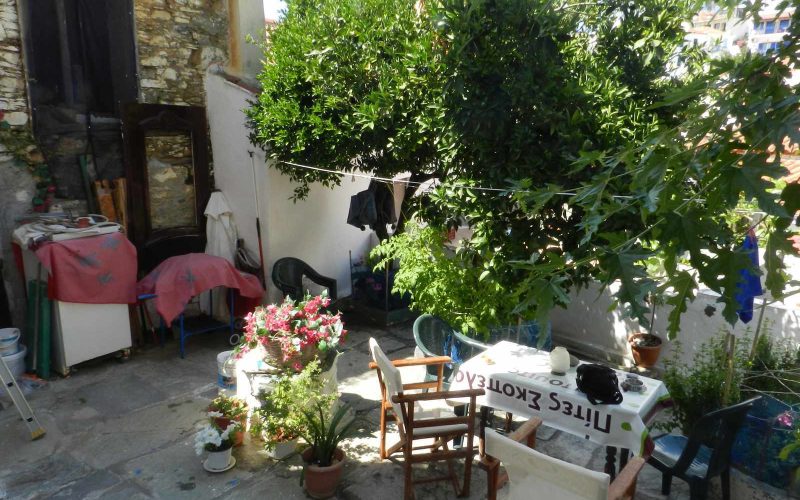 Two Town Houses both with yards inside Skopelos Town The yard