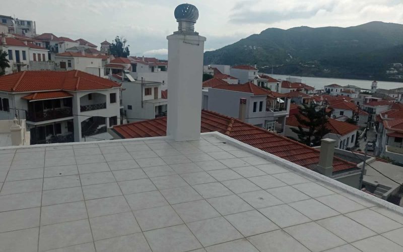 Two Skopelos Town houses with terrace and views to the port The terrace