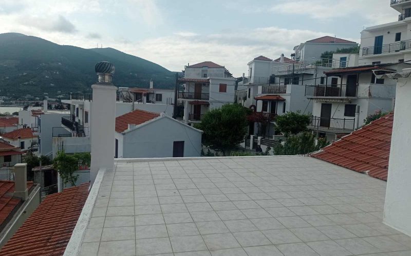 Two Skopelos Town houses with terrace and views to the port The terrace