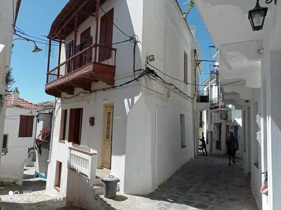 Traditional corner house in Skopelos Town