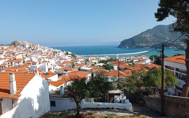 Town plot with amazing views to Skopelos town and the Sea