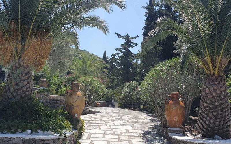Glorious Mansion with a unique garden on Skopelos Island. Entrance