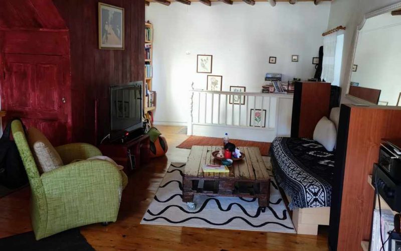 Skopelos Town house with guest studio and terrace with views Living room area