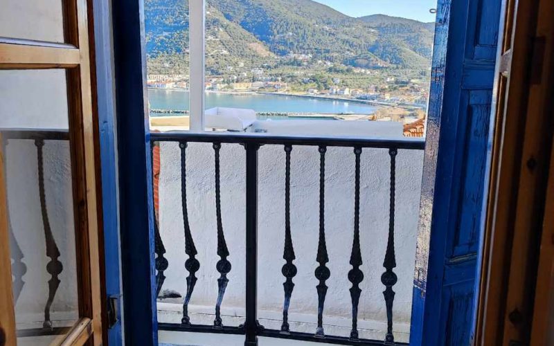 Skopelos Town house with guest studio and terrace with views Balcony