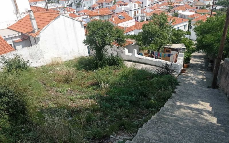 Town plot with amazing views to Skopelos town and the Sea