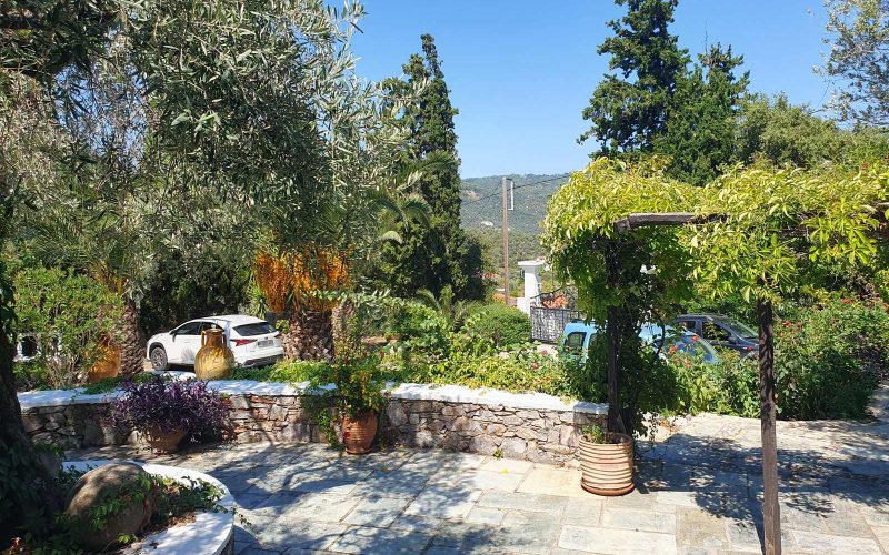 Glorious Mansion with a unique garden on Skopelos Island. Seating area