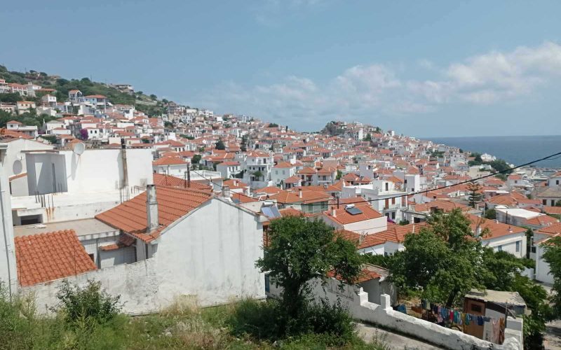 Town plot with amazing views to Skopelos town and the Sea